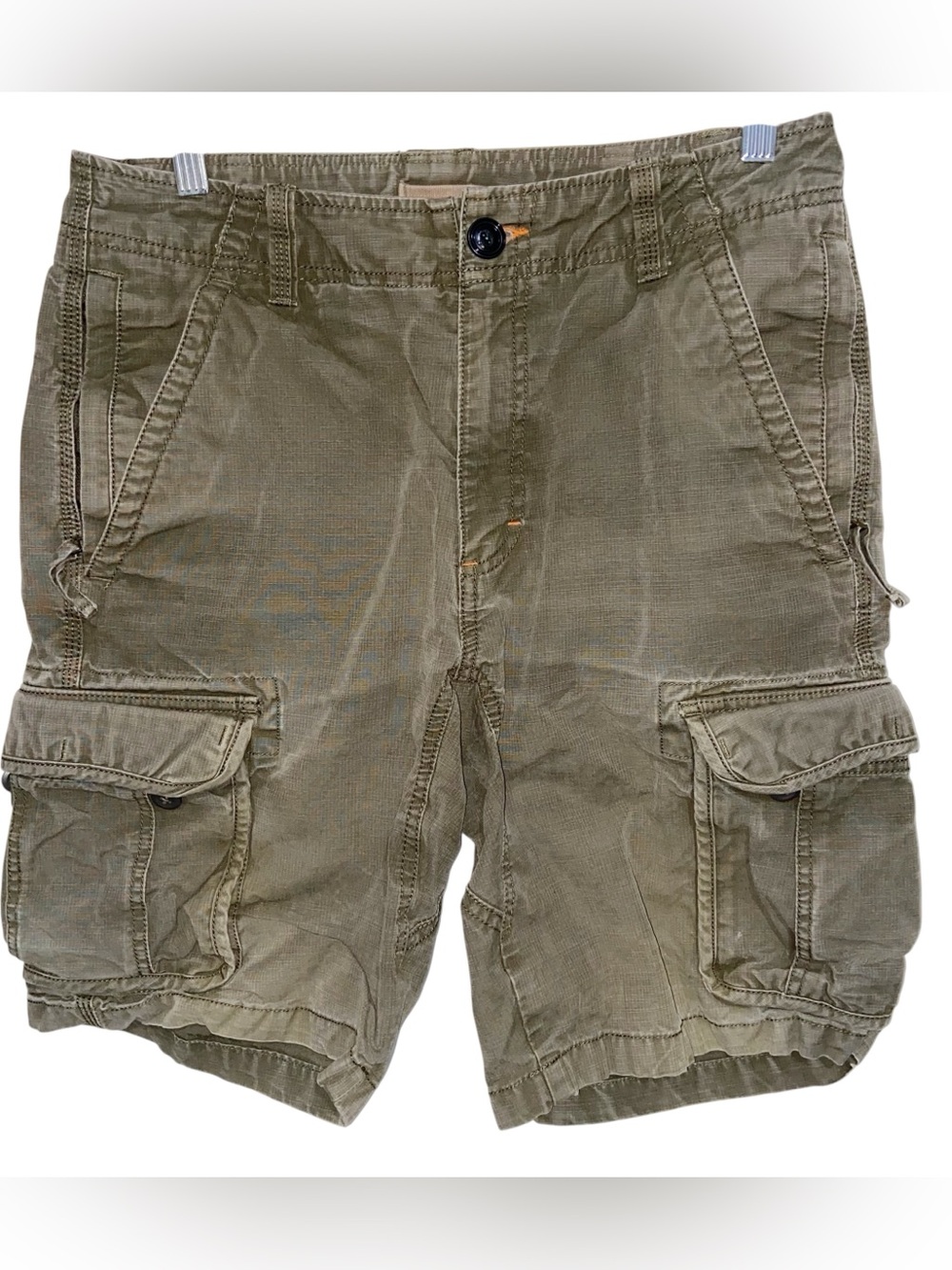 LL Bean Cargo Shorts Mens 30 Army Green Utility Pockets Vintage 90s Grunge